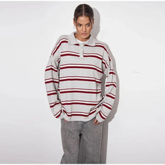 Paneled Horizontal Stripe Knitted Pullover