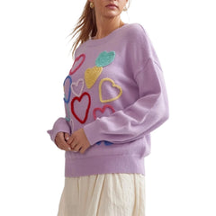 Heart Embroidery Sweater