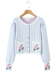 Striped Pattern Printed Cardigan