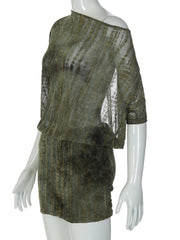 Tie Dye One Shoulder Open Back Mini Dress