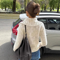 Lapel Buttoned Knitted Cardigan
