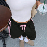 Side Stripes Drawstring Capri Sweatpants