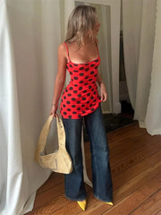 Red Polka Dot Cami Mini Dress