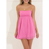 Back Bow Tied Spaghetti Strap Mini Cami Dress