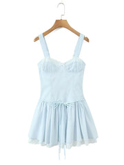 Blue Bow Tutu Mini Dress