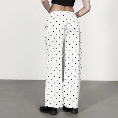 Polka Dot Wide Leg Sweatpants