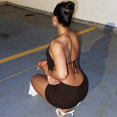 Halter Backless Mini Dress