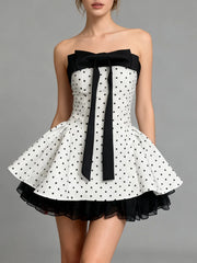 Bowknot Sleeveless Flare Bloomers Mini Dress