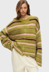 Green Striped Cardigan