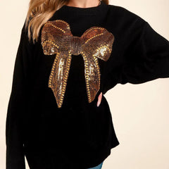 Sequin Bowknot Sweater