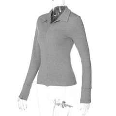 Button Up Long Sleeve Top