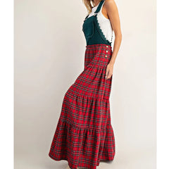 Christmas Plaid Overall Jumpsuits