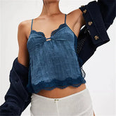 Tie-up Lace Trim Cami Top
