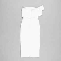 Strapless Bandage Off-shoulder Midi Dress