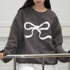 Lace Bow Embroidery Pullover Top