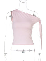 Off-Shoulder Tie-Up Top - Regular Fit