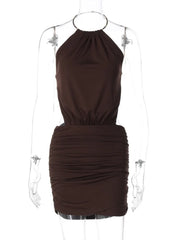 Halter Backless Mini Dress