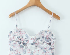Shell Printed Tie Up Cami Mini Dress
