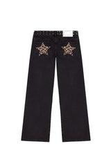 Star Print High Waited Jeans