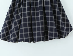 Blue Plaid Print Buttoned Tank Mini Dress
