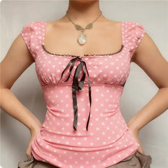 Milkmaid Polka Dot Tie T-shirt