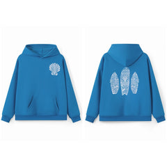 Surf Board Embroidered Hoodie - Loose Fit Pullover