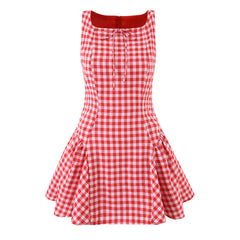 Gingham Plaid Mini Sleeveless Dress