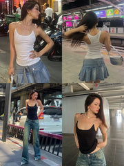 Ribbed Transparent Strap Tank Top