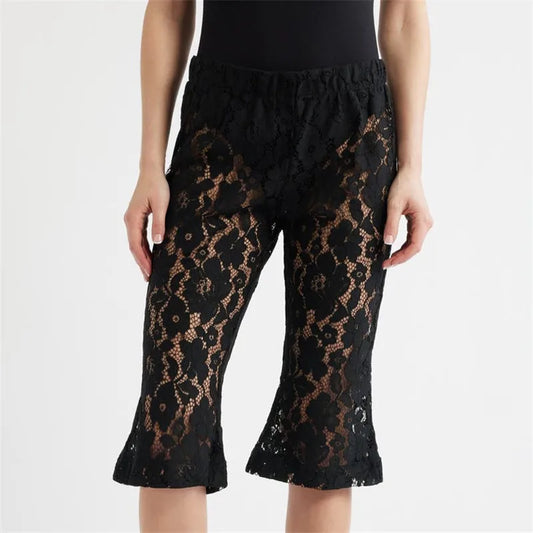 Lace Sheer Capri Pants