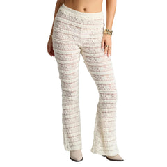 Lace See Through Flare Pants