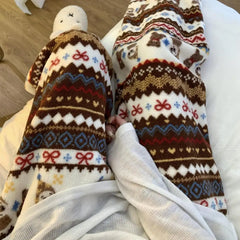 Christmas Pattern Plush Sweatshirt
