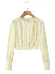 Round Neck Long Sleeve Crop Top And Low Waist Midi A Line Skirt Two Piece Set