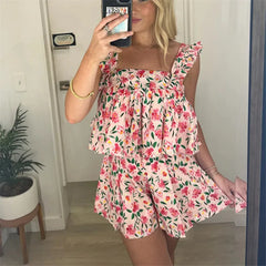 Floral Camisole with Shorts Pajama Set