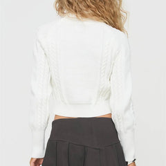 Knit High Neck Hollow Heart Top