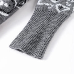 Paisley Knitted Zipper Stand Collar Cardigan Sweatshirt