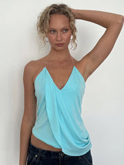 Asymmetrical Hem Transparent Strap Tank Top