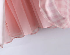 Gingham Mini Button Sleeveless Dress