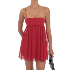 Back Bow Tied Spaghetti Strap Mini Cami Dress