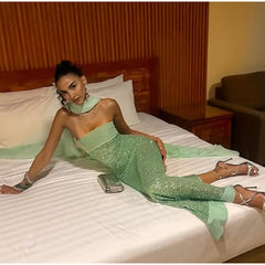 Strapless Sequin Maxi Dress