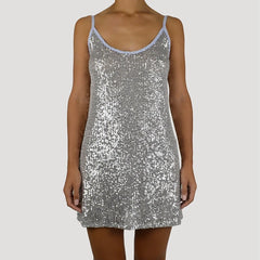 Sequin Strap Mini Dress