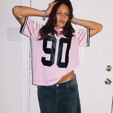 Pink Satin Number Jersey Shirt