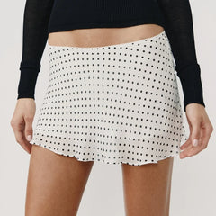 Mesh Sheer Polka Dots Mini Skirt