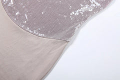 Grey Sequin Cami Mesh Patchwork Maxi Dress