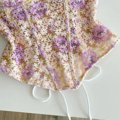 Strapless Floral Sleeveless Corset