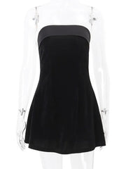 Velvet Strapless Mini Dress