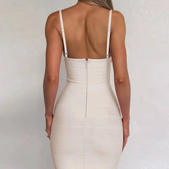 Spaghetti Strap Square Neck Bandage Maxi Dress