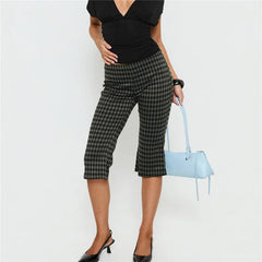 Checkered Capri Pants