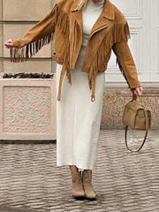 Khaki Fringe Seaud Jacket