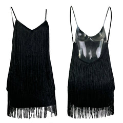 Sleeveless Tassel Hem Sequin Mini Dress