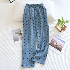 Cotton Heart Dotted Printed Drawstring Trousers